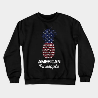 American Pineapple America Flag 4th July Crewneck Sweatshirt